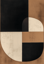 Abstract Brown Shapes affisch på vit bakgrund – köp enkelt hos Bozetto i hög kvalitet