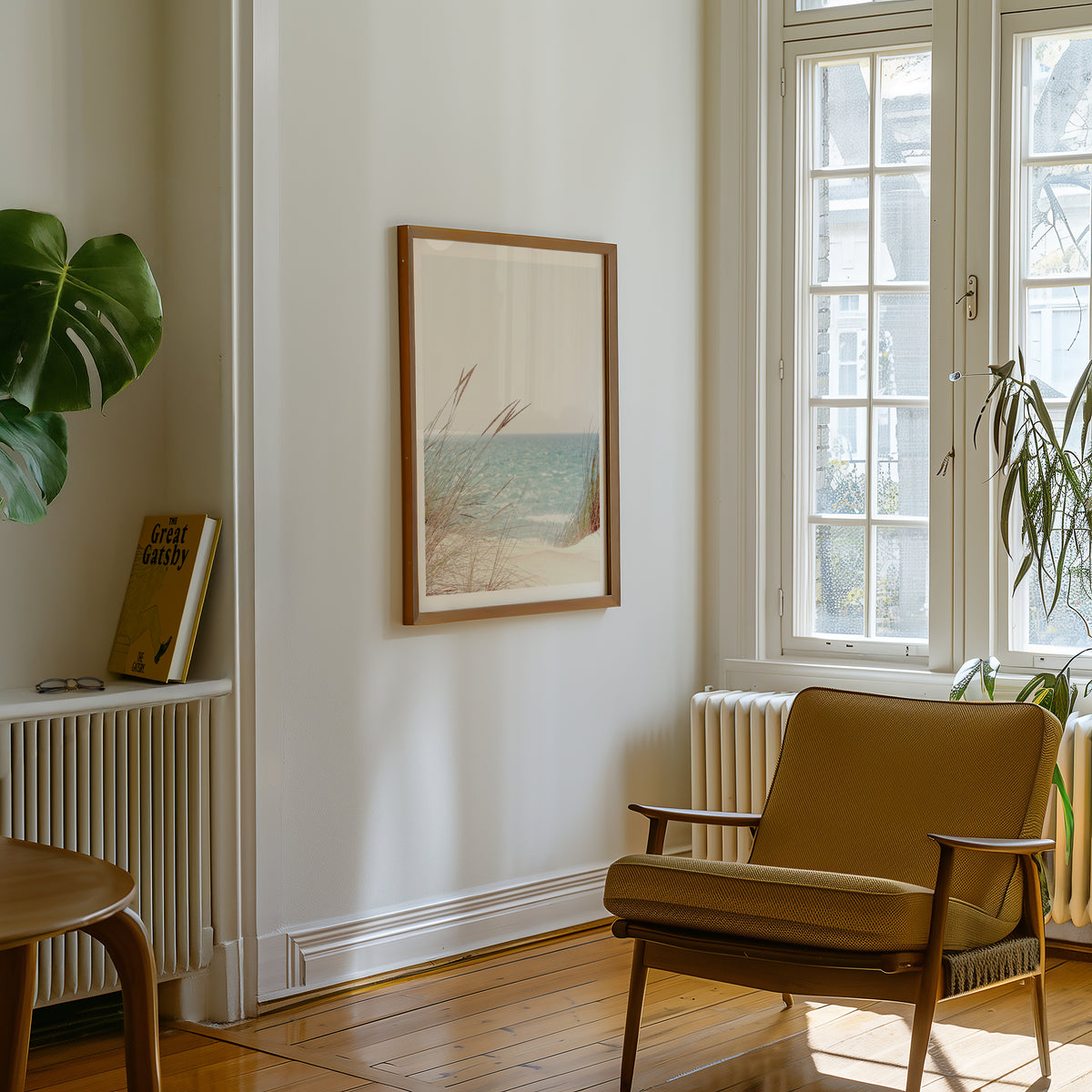 Mockup av Coastal Breeze Dunes affisch på vägg – köp enkelt hos Bozetto i hög kvalitet
