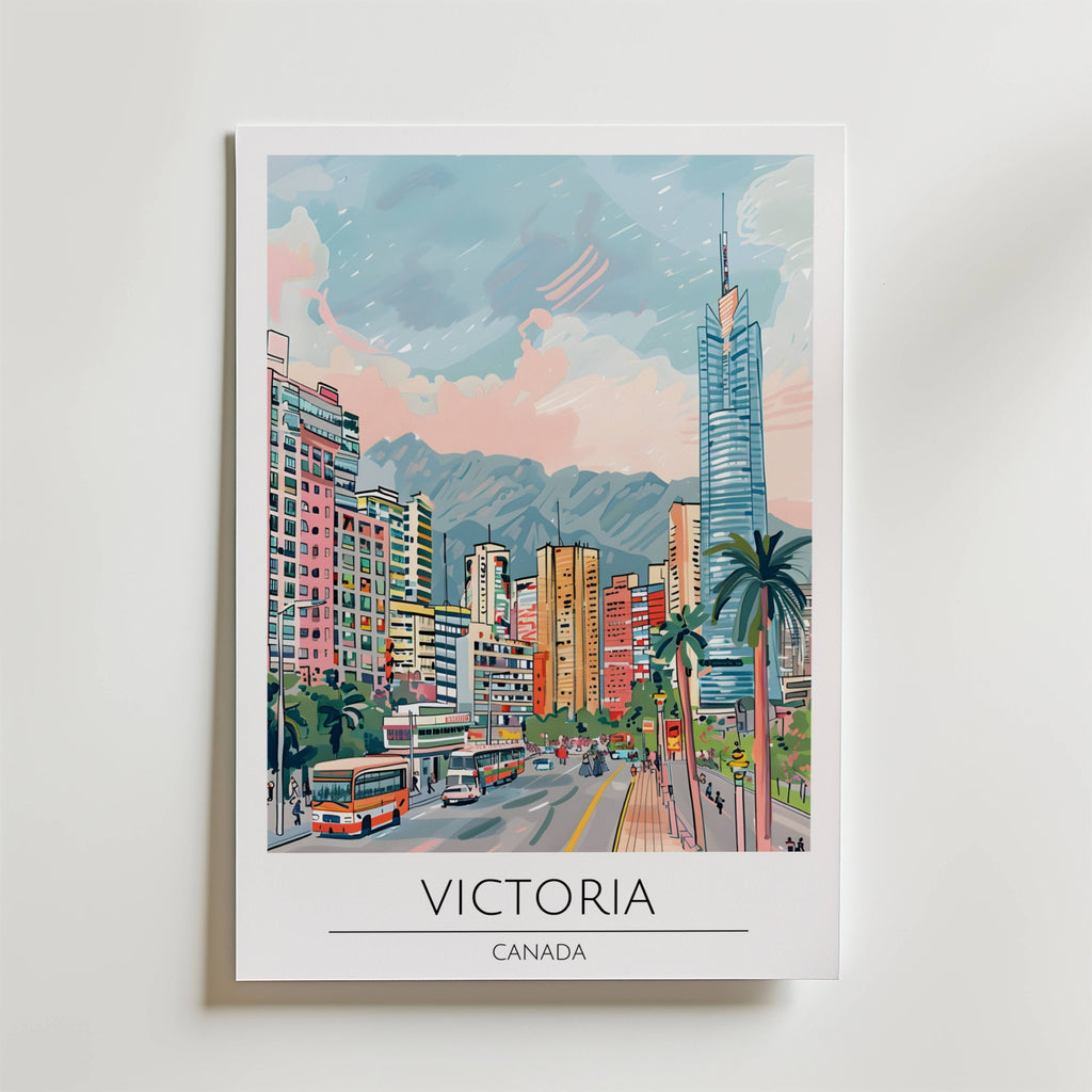 Victoria Skyline Journey – stilfullt konsttryck från Bozetto, tryckt på matt finpapper