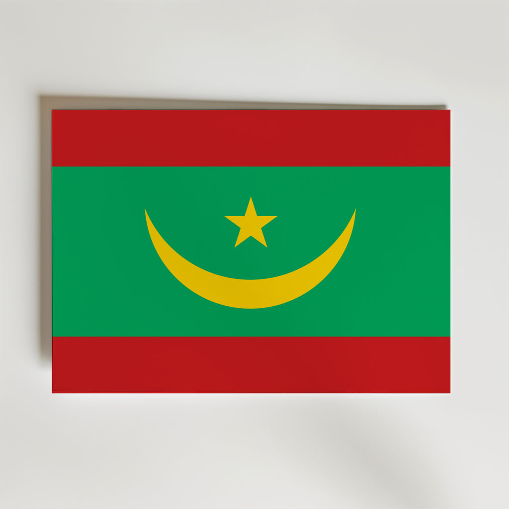 Mauritania National Flag Poster – modern konst och stilren konsttryck för hemmet hos Bozetto