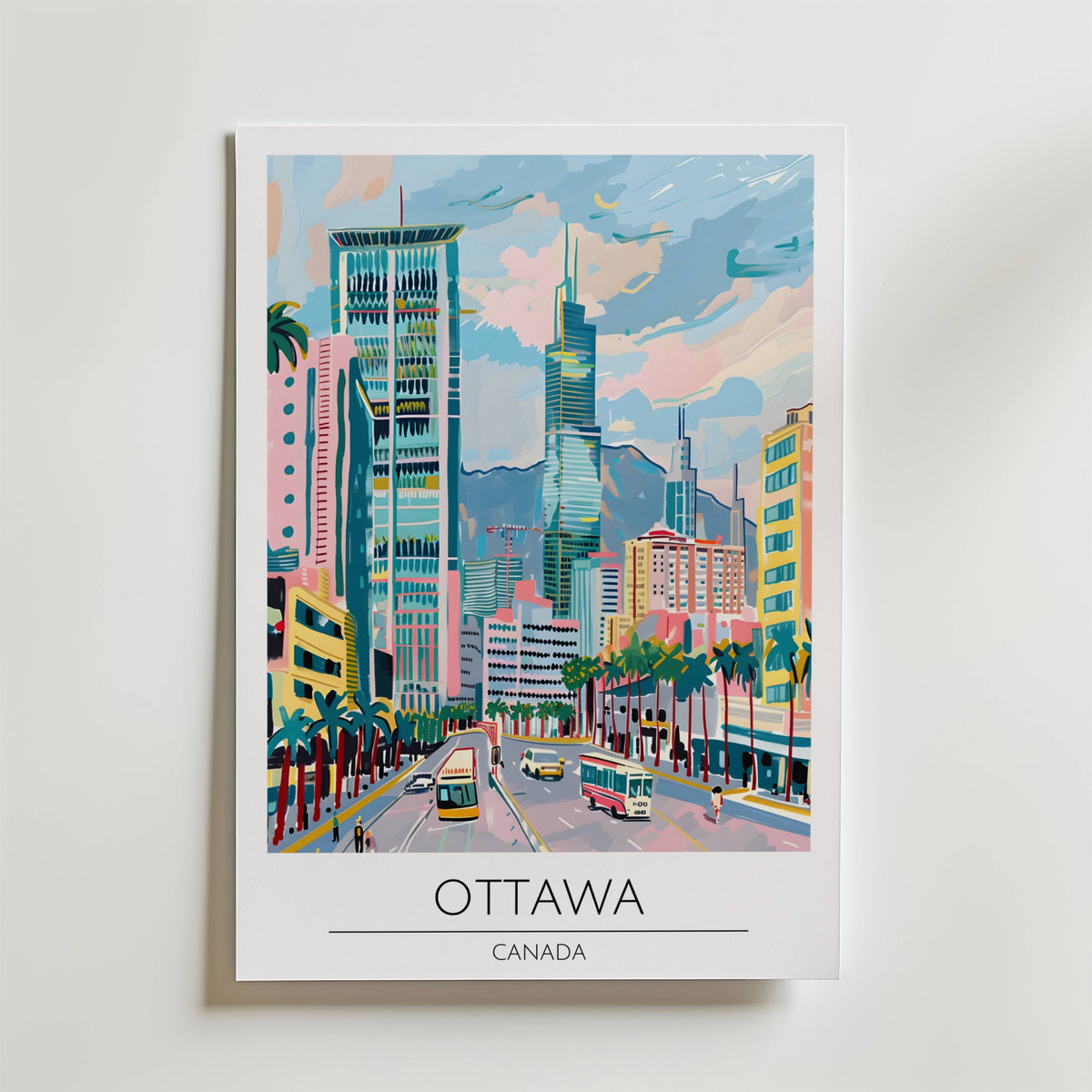 Ottawa Skyline Vibes – stilfullt konsttryck från Bozetto, tryckt på matt finpapper
