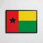 Guinea-Bissau National Flag Poster i svart ram – stilren konsttryck som väggdekor från Bozetto