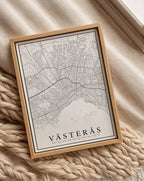 Västerås Karta poster i stilrent hem med modern inredning – köp enkelt hos Bozetto
