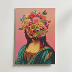 Floral Mona Lisa Portrait – stilfullt konsttryck från Bozetto, tryckt på matt finpapper