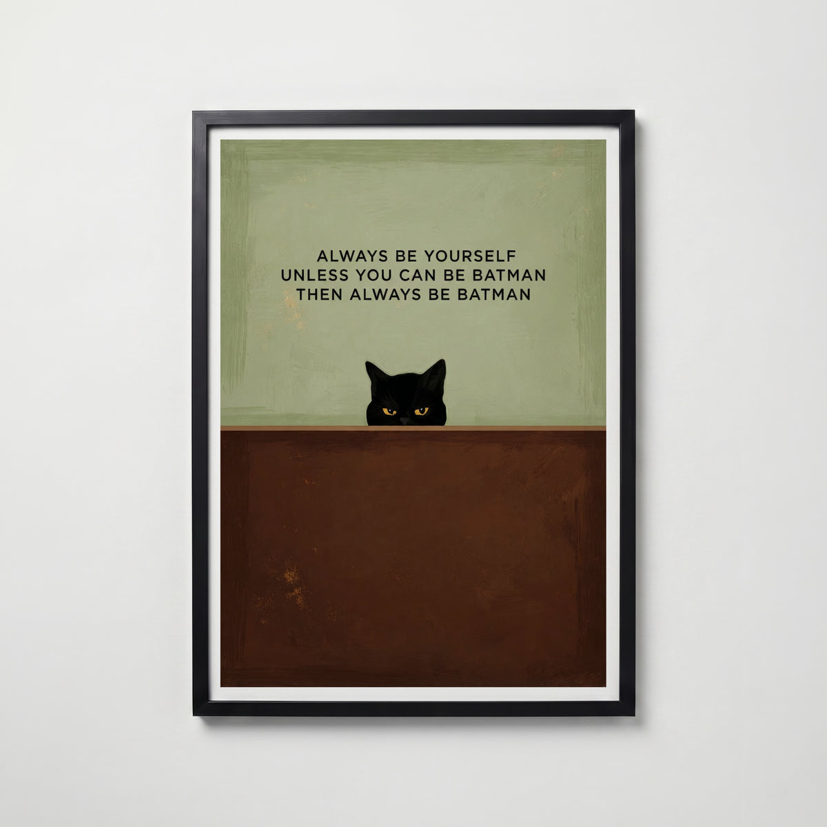 Funny Cat Quote i svart ram på vägg – köp enkelt hos Bozetto affisch i hög kvalitet