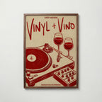 Vinyl & Vino affisch i valnötsram – mörkbrun inramning med exklusiv känsla, Bozetto