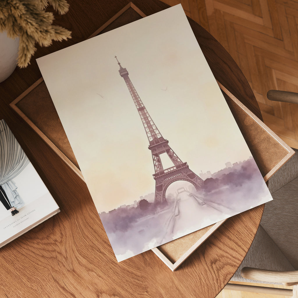 Painted Eiffel Tower poster visad rakt fram – Bozetto affisch i hög tryckkvalitet