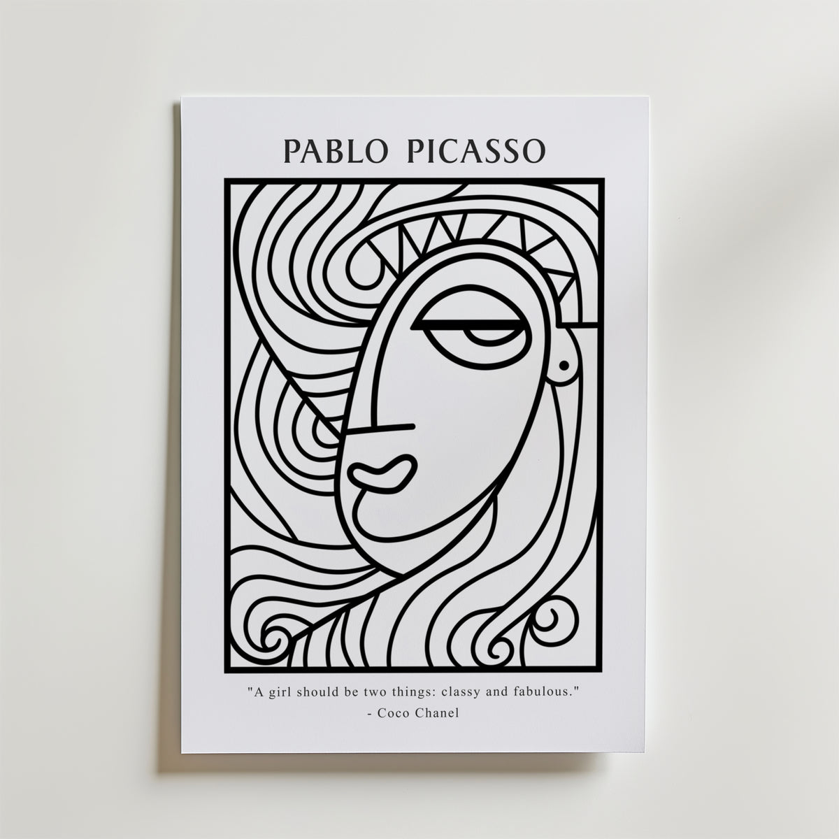 Picasso Minimal Muse – stilfullt konsttryck från Bozetto, tryckt på matt finpapper