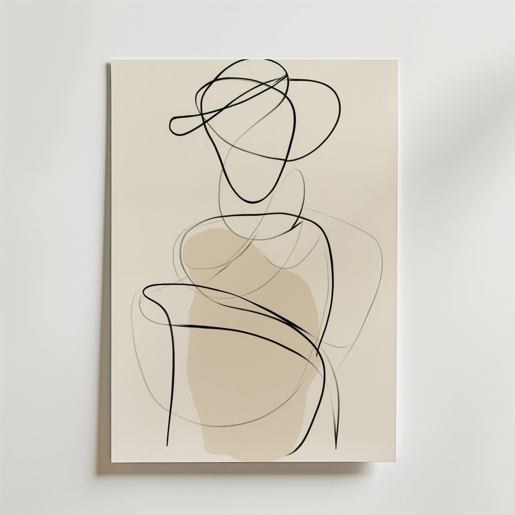 Abstract Silhouette Figure – stilfullt konsttryck från Bozetto, tryckt på matt finpapper