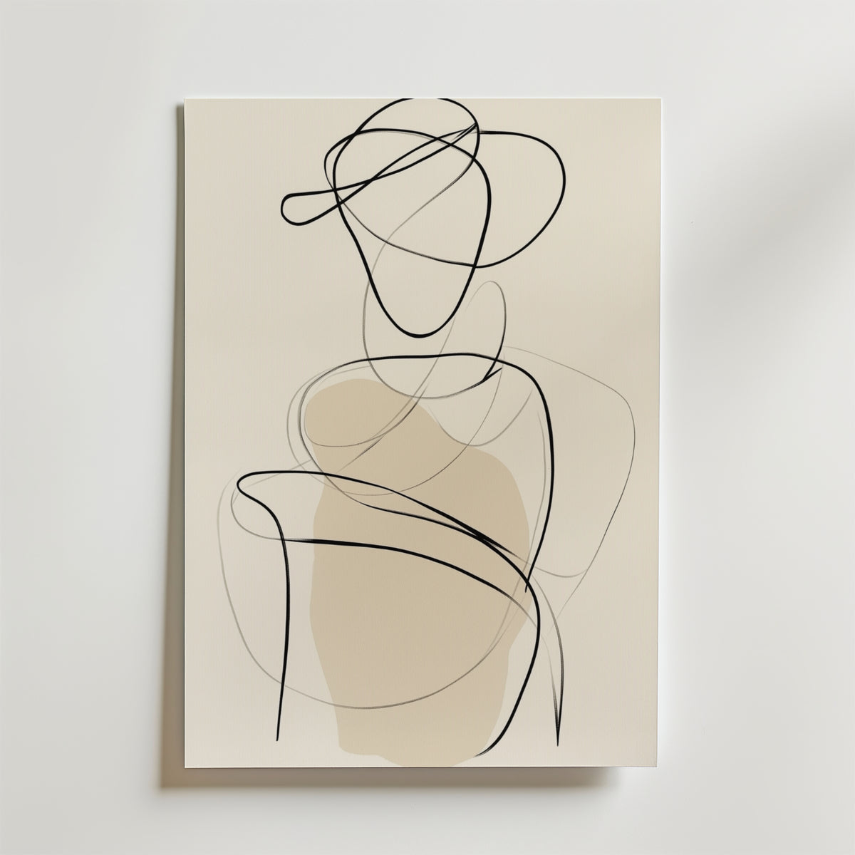 Abstract Silhouette Figure – stilfullt konsttryck från Bozetto, tryckt på matt finpapper
