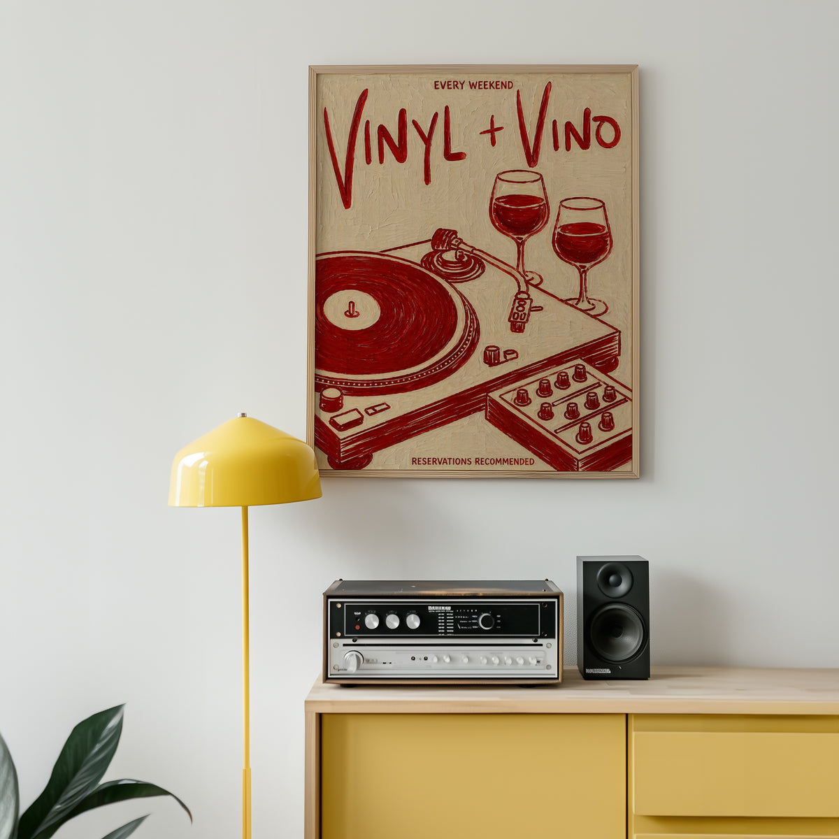 Vinyl & Vino poster i stilrent hem med modern inredning – köp enkelt hos Bozetto