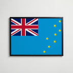 Tuvalu National Flag Poster i svart ram – stilren konsttryck som väggdekor från Bozetto