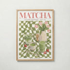 Matcha poster inramad i ljus ekram med naturligt träutseende – från Bozetto i hög tryckkvalitet