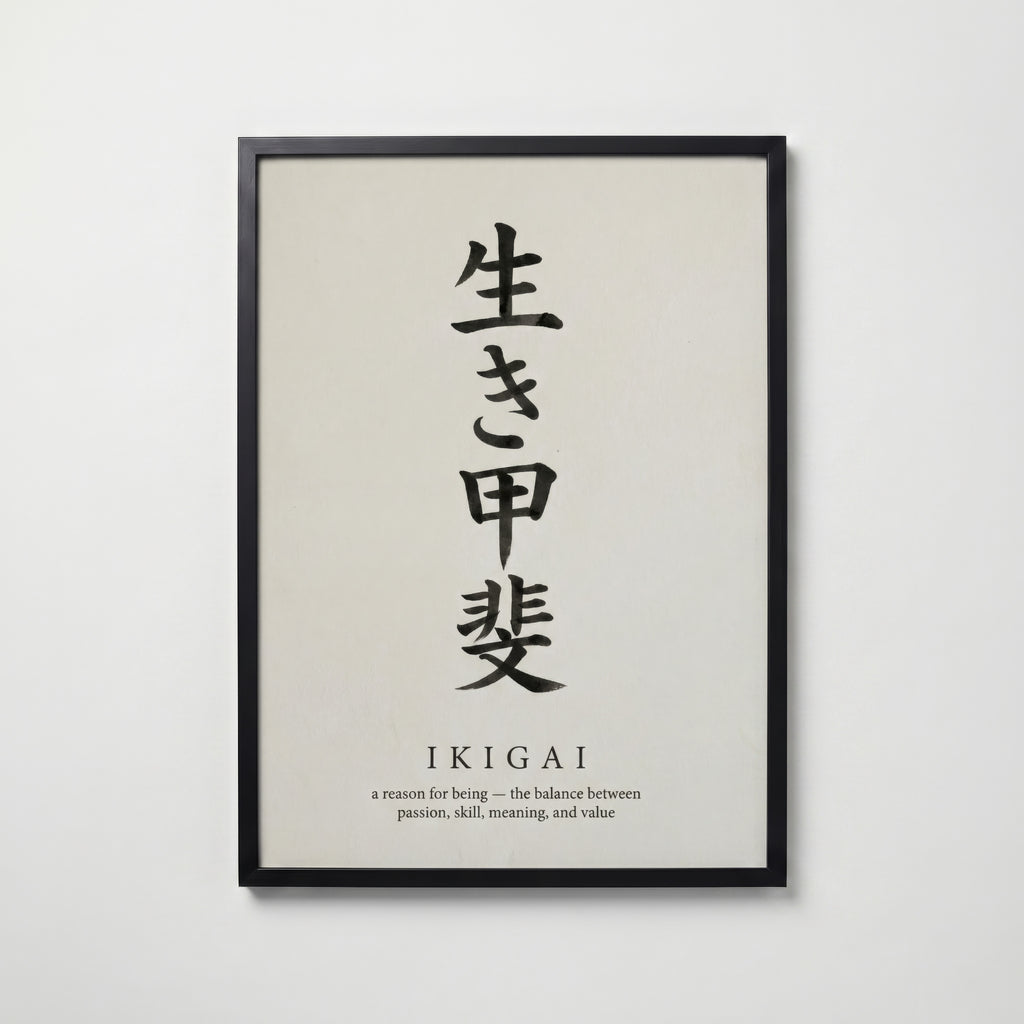 Ikigai Minimal – köp enkelt hos Bozetto konsttryck i hög kvalitet i hög kvalitet