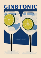 Gin & Tonic Cocktail – affisch med snyggt motiv, köp enkelt hos Bozetto i flera storlekar