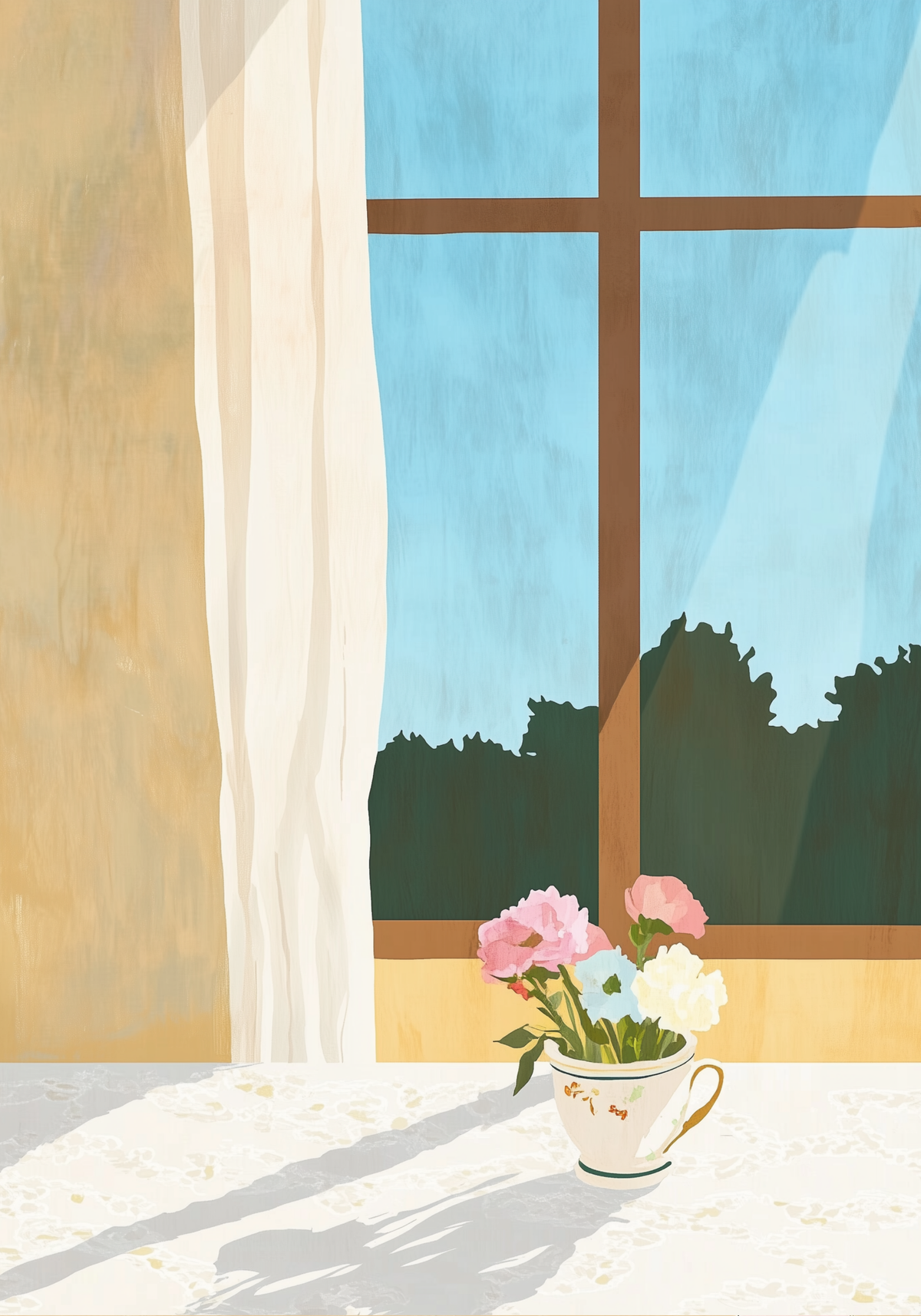 Window Cup Flower – affisch med snyggt motiv, köp enkelt hos Bozetto i flera storlekar