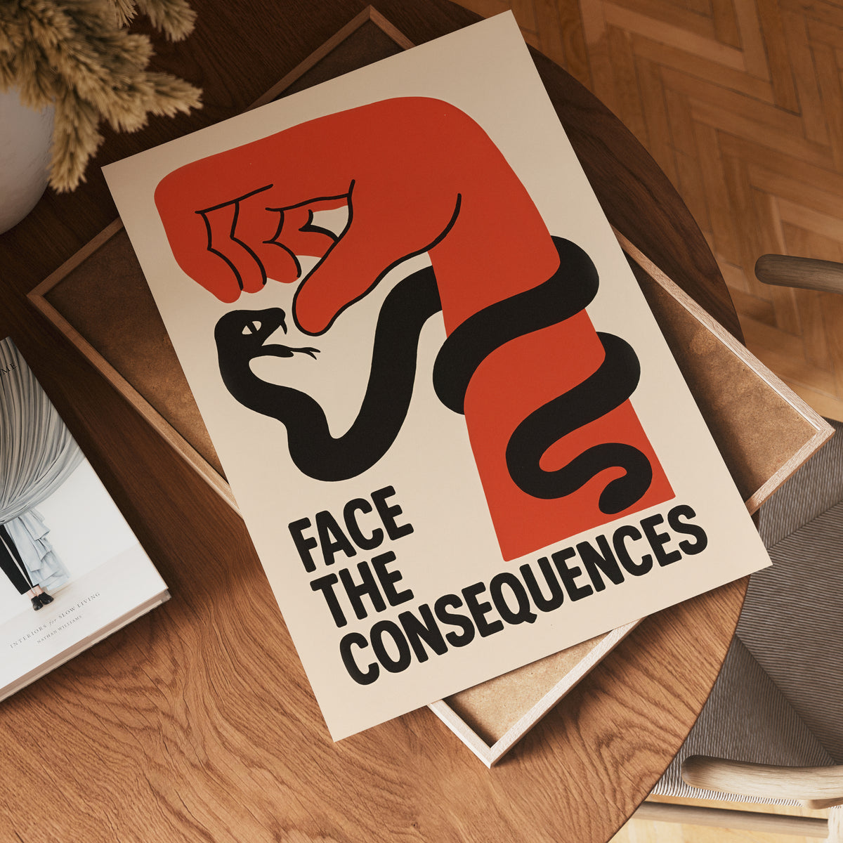 Face the Consequences – affisch med snyggt motiv, köp enkelt hos Bozetto i flera storlekar