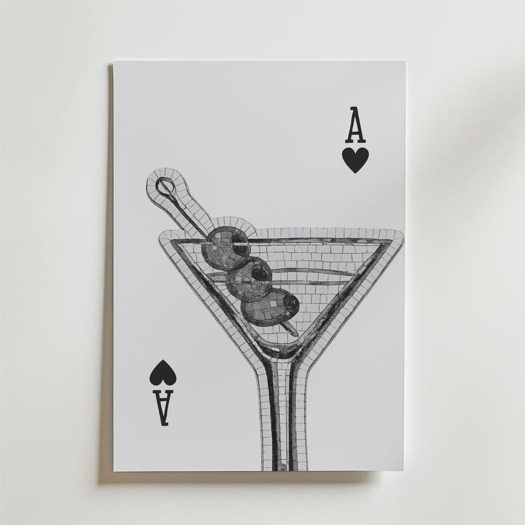 Martini Ace Poster – canvas utan passepartout
