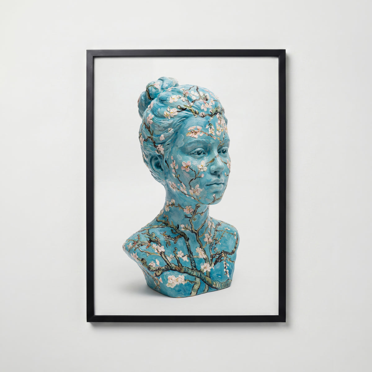 Almond Blossom Bust Poster – svart ram