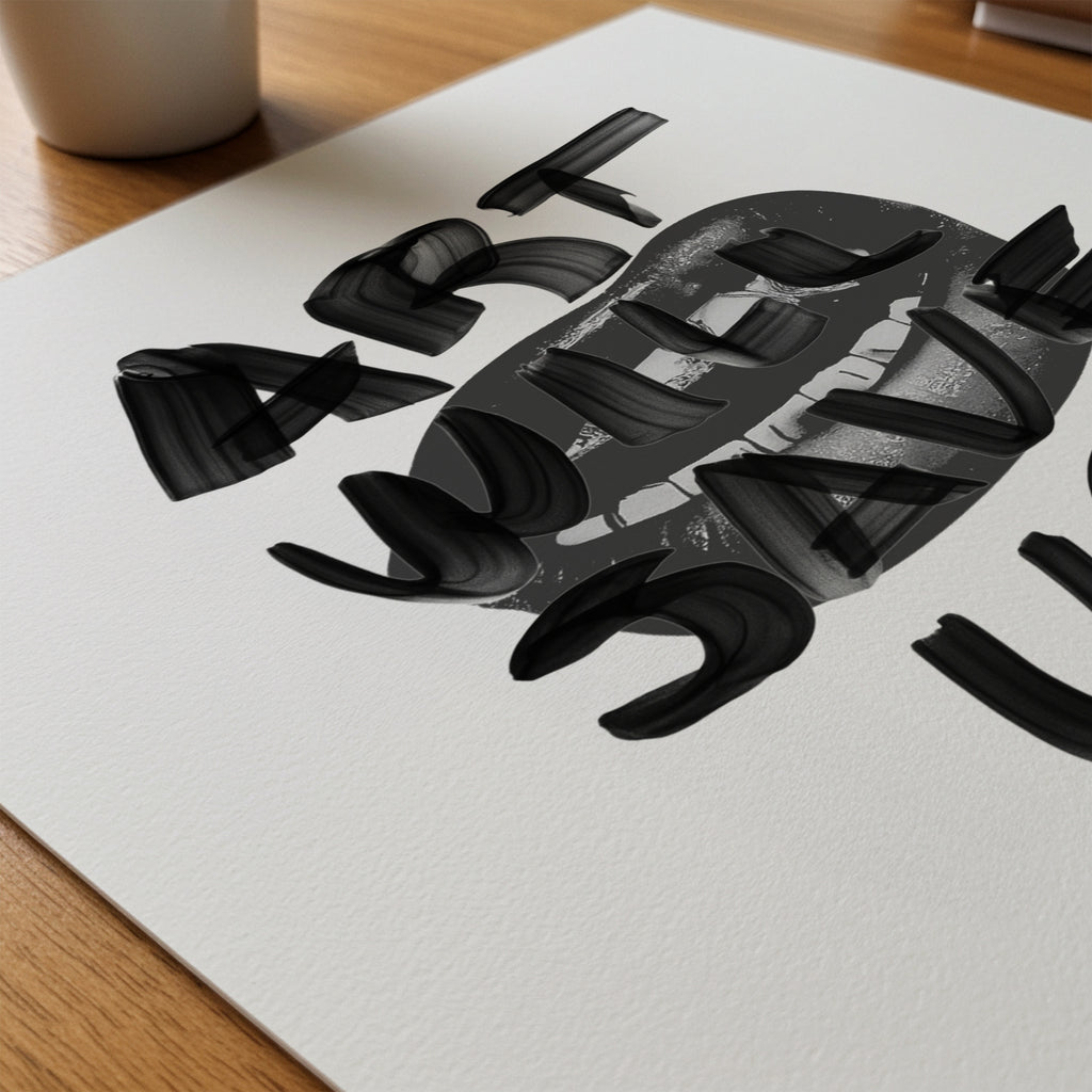 Painted Art Manifesto Poster – närbild på papper