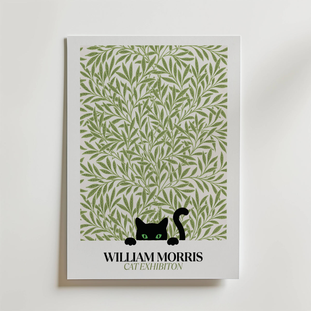 William Morris Cat Exhibition – stilfullt konsttryck från Bozetto, tryckt på matt finpapper
