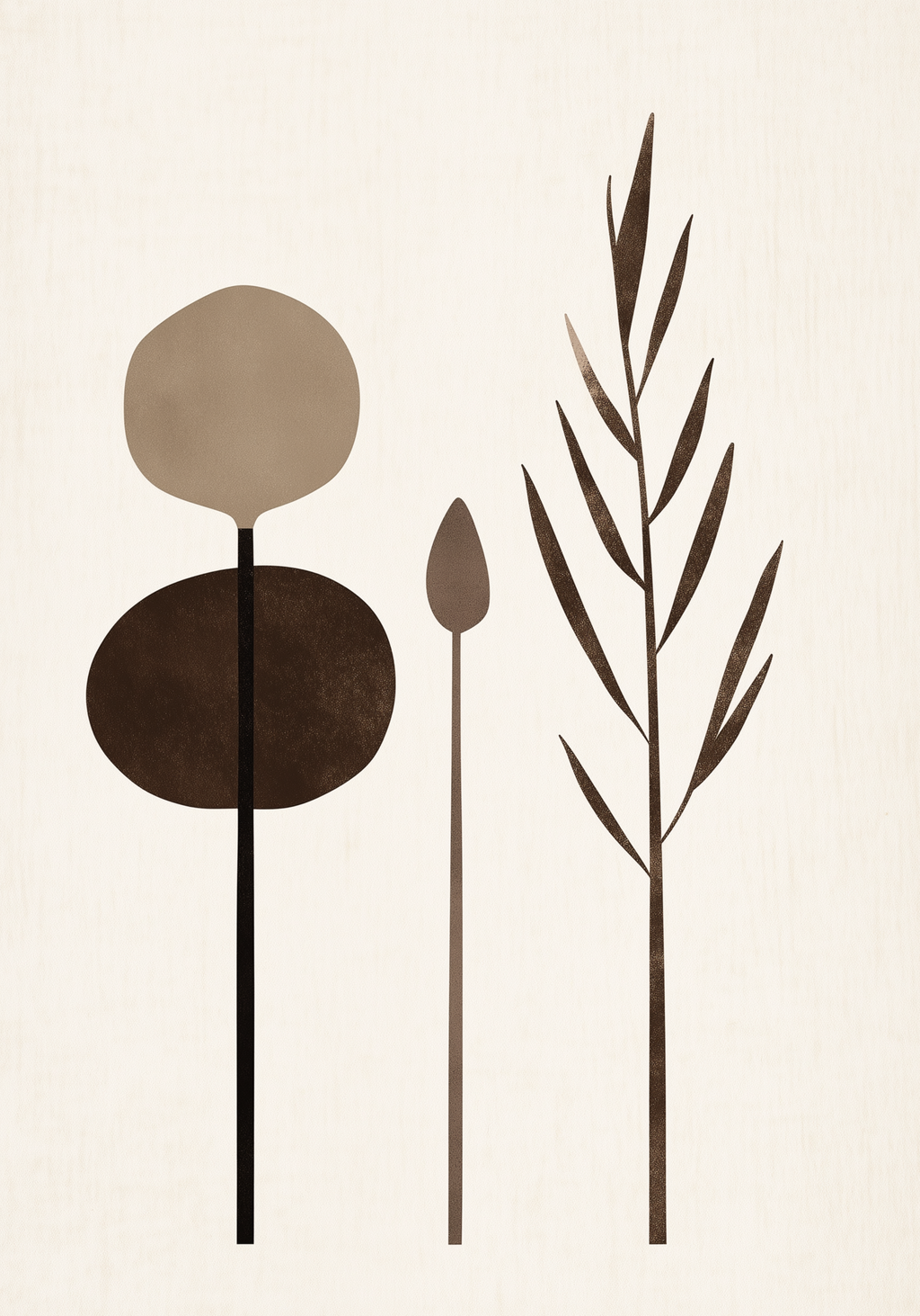 Abstract Garden Shapes affisch på vit bakgrund – köp enkelt hos Bozetto i hög kvalitet
