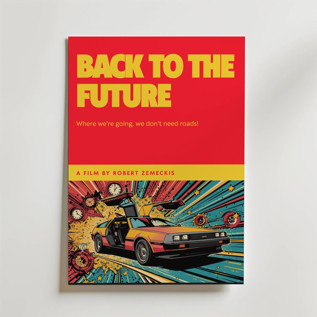 Back to the Future – stilfullt konsttryck från Bozetto, tryckt på matt finpapper