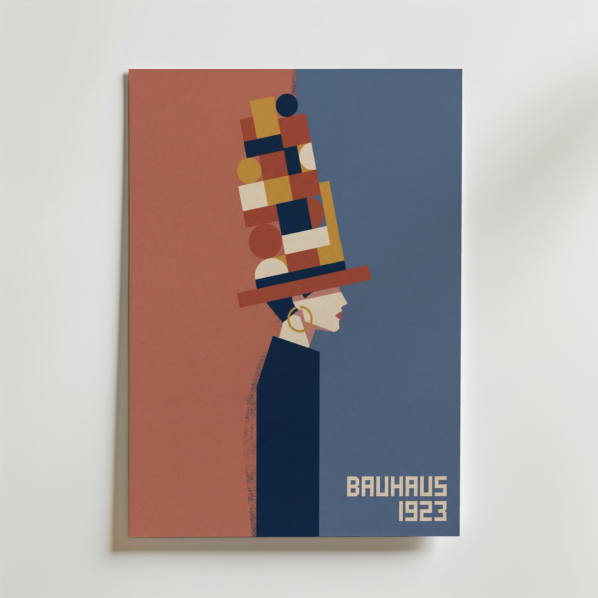 Bauhaus Hat Lady Poster – canvas utan passepartout