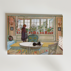 Carl Larsson Blomsterfönstret – stilfullt konsttryck från Bozetto, tryckt på matt finpapper