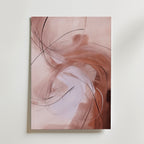 Blush Vortex Poster – abstrakt virvelkomposition i terrakotta och rosenrött