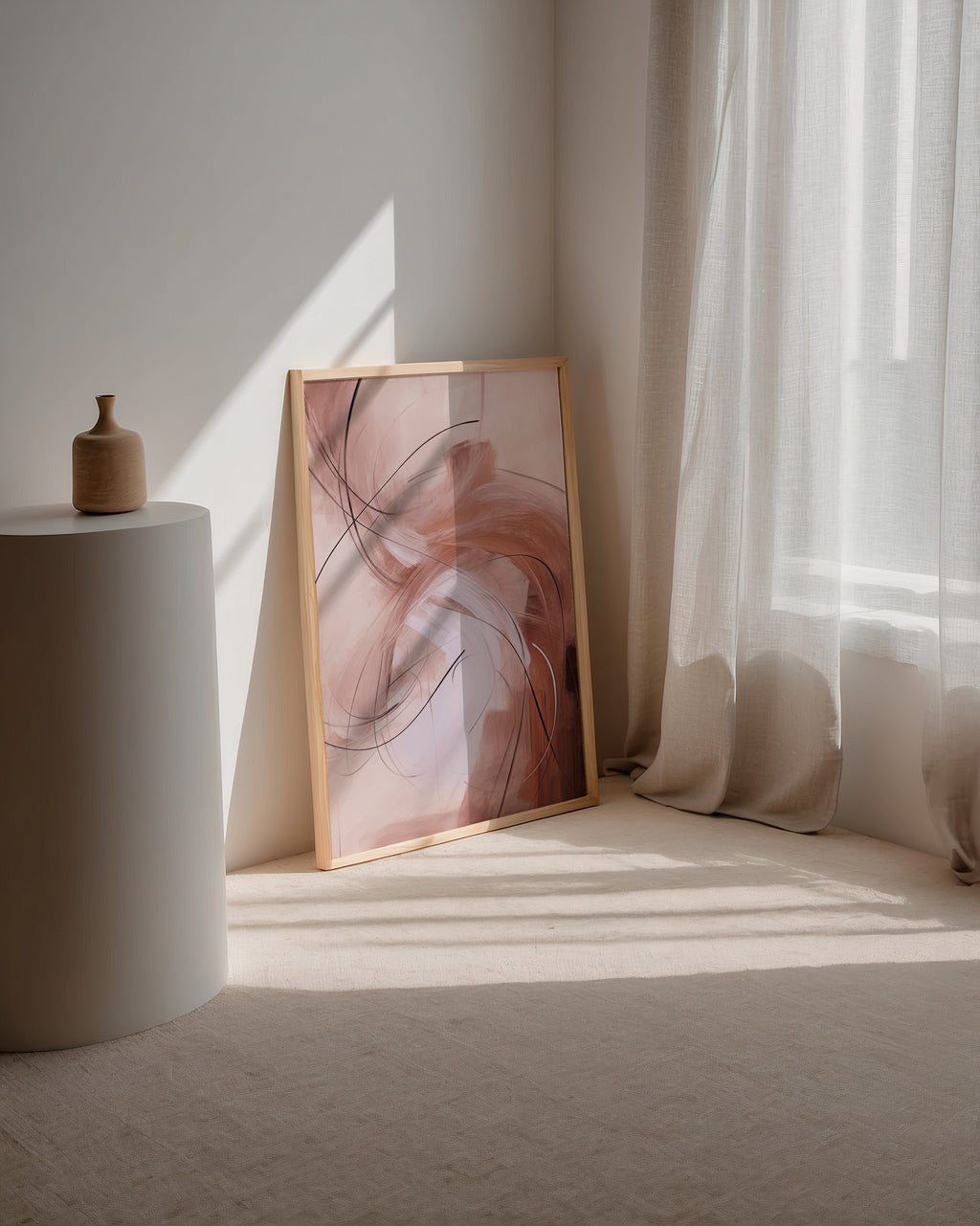 Blush Vortex Poster i rumskomposition med ekram