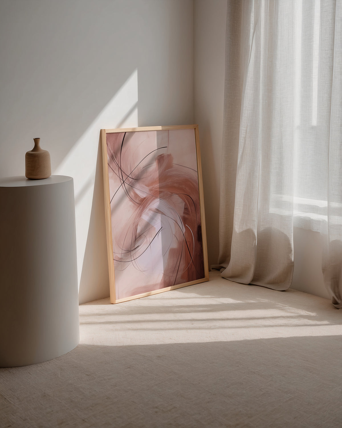 Blush Vortex Poster i rumskomposition med ekram