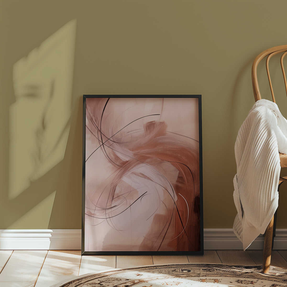 Blush Vortex Poster i vardagsrumsmiljö