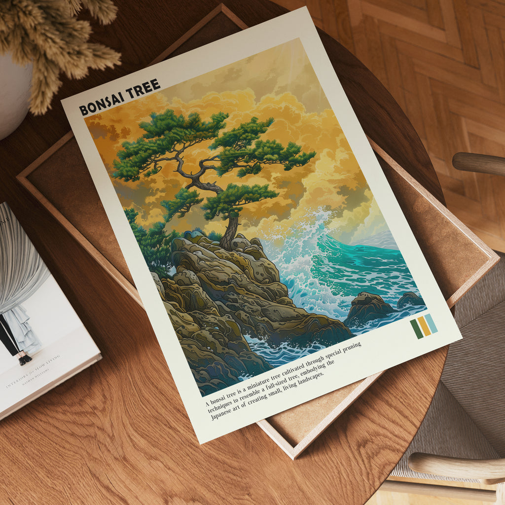 Ocean Cliff Bonsai poster visad rakt fram – Bozetto affisch i hög tryckkvalitet i hög tryckkvalitet