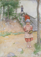Carl Larsson By the Cellar poster visad rakt fram – Bozetto affisch i hög tryckkvalitet