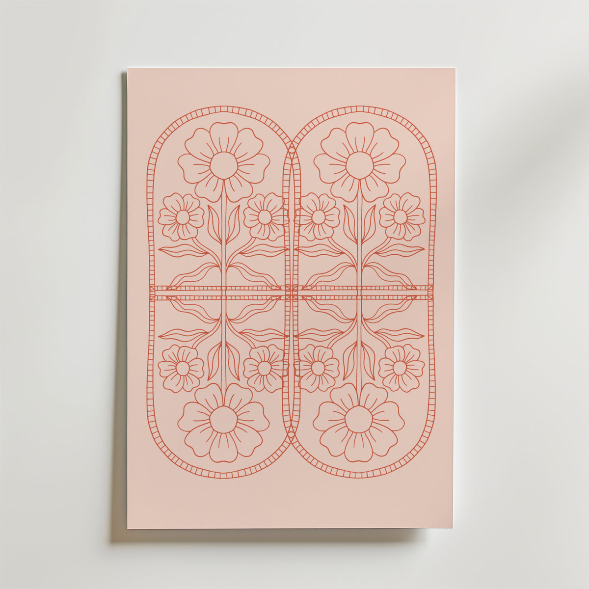 Ornamental Flower Symmetry – stilfullt konsttryck från Bozetto, tryckt på matt finpapper