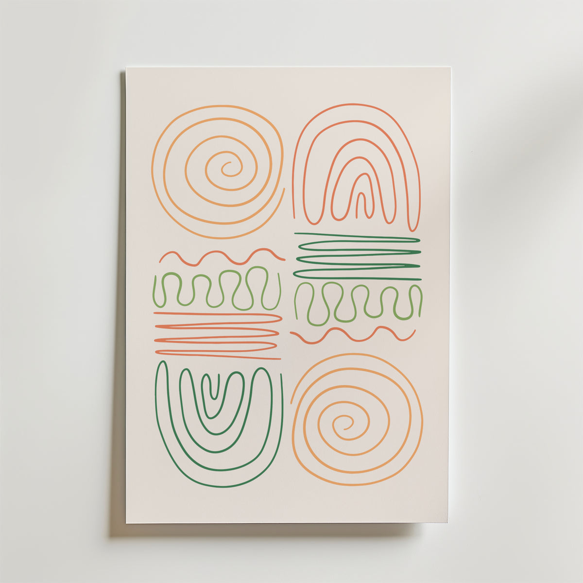 Abstract Pastel Shapes – stilfullt konsttryck från Bozetto, tryckt på matt finpapper