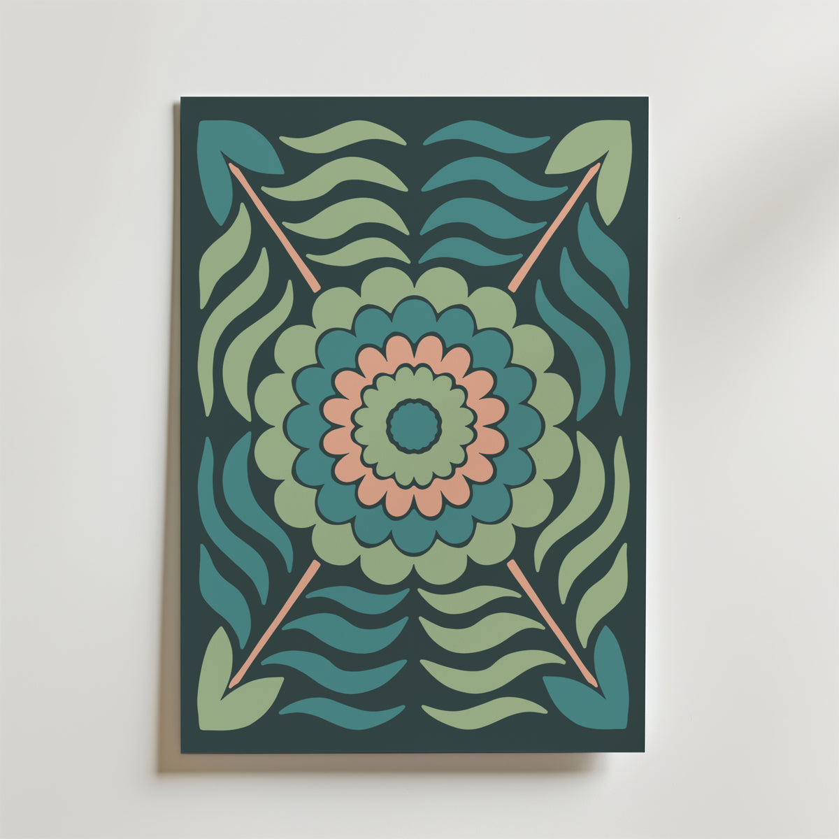 Midnight Bloom Pattern – stilfullt konsttryck från Bozetto, tryckt på matt finpapper