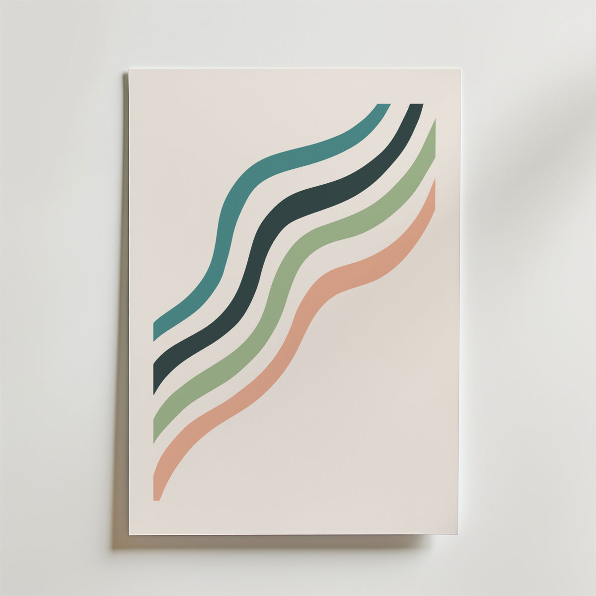 Wavy Minimal Lines – stilfullt konsttryck från Bozetto, tryckt på matt finpapper