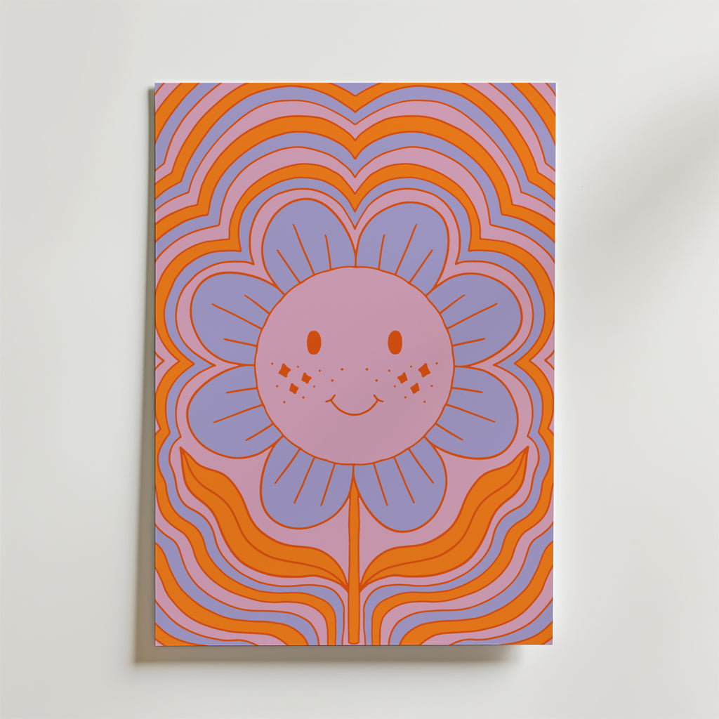 Smiling Flower – stilfullt konsttryck från Bozetto, tryckt på matt finpapper i hög tryckkvalitet