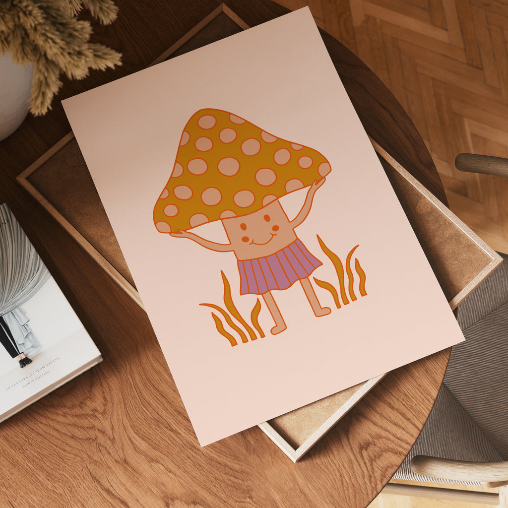 Mushroom Kid poster visad rakt fram – Bozetto affisch i hög tryckkvalitet i hög tryckkvalitet