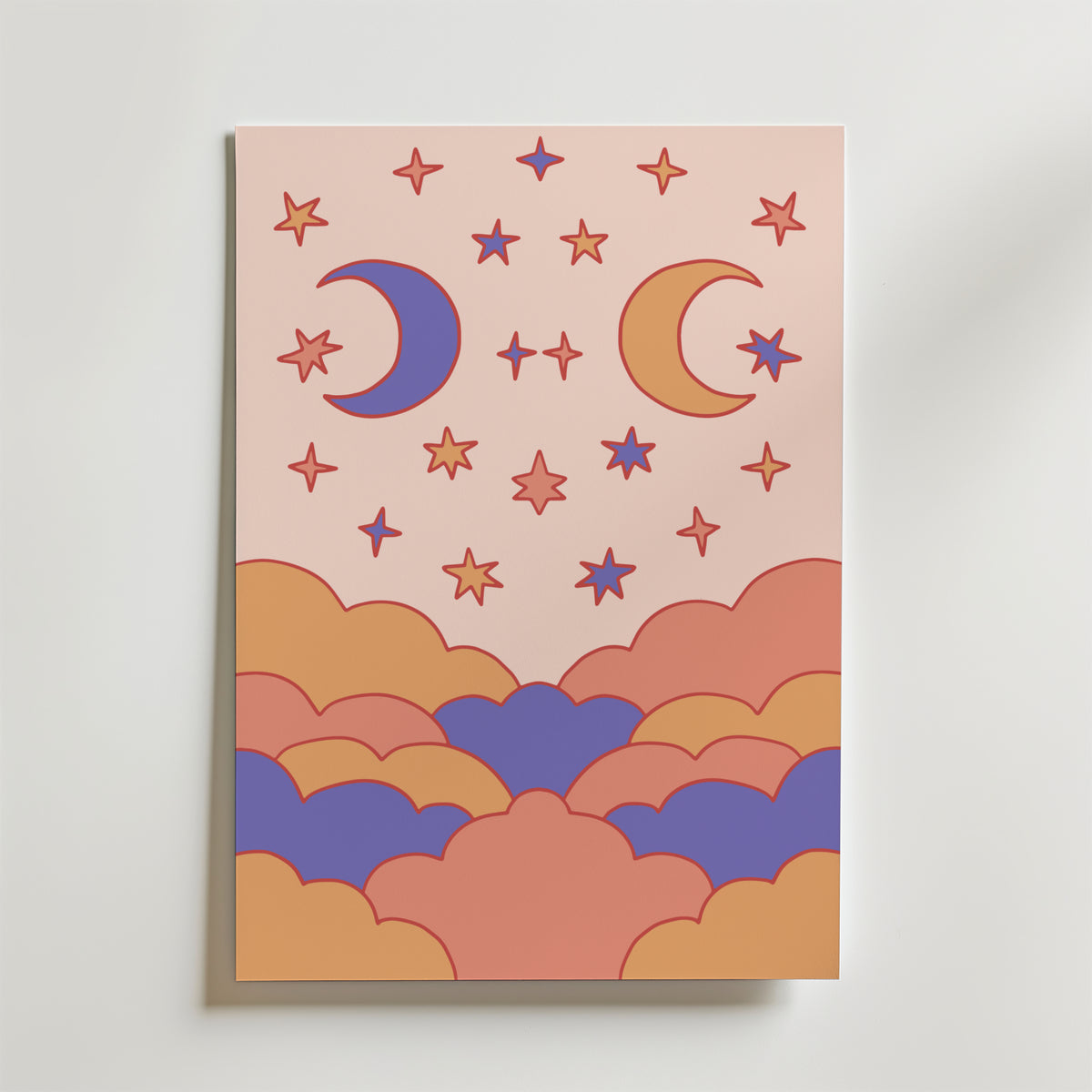 Moon & Magic Skies – stilfullt konsttryck från Bozetto, tryckt på matt finpapper