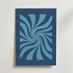 Blue Spiral Motion – stilfullt konsttryck från Bozetto, tryckt på matt finpapper