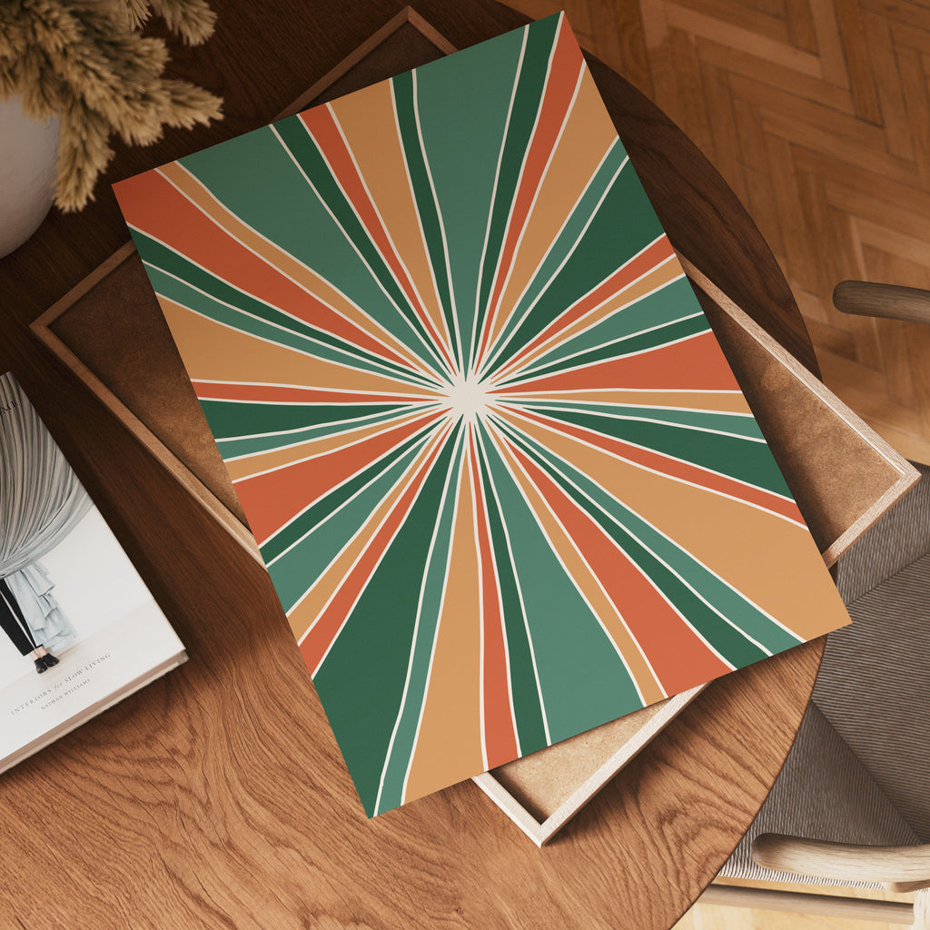 Retro Starburst Pattern – affisch med stilfullt motiv från Bozetto i hög kvalitet