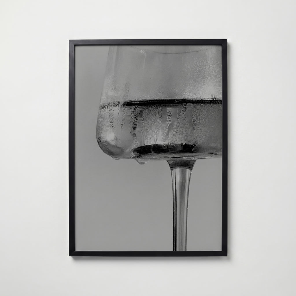 Frosted Wine Glass Poster – svart ram