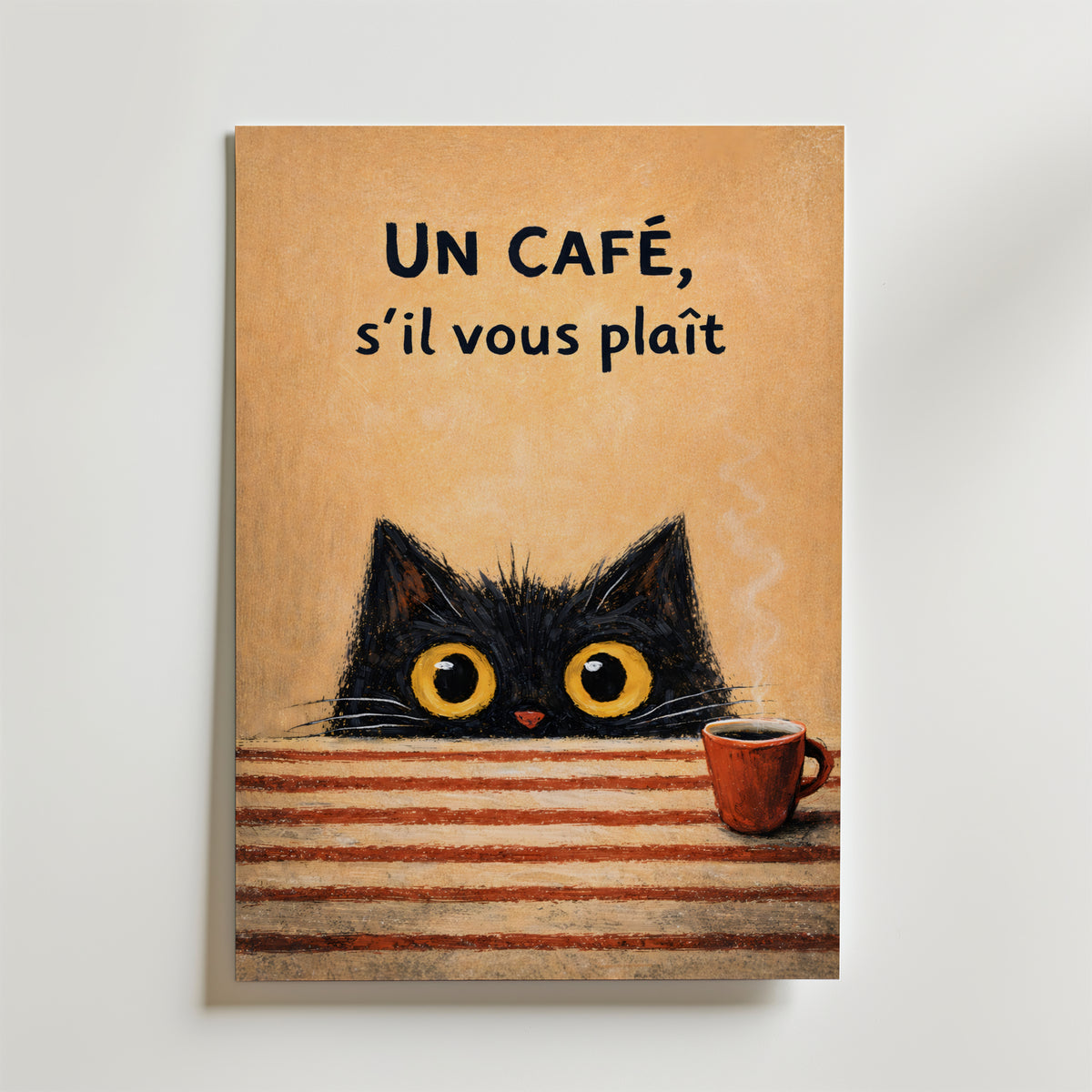 Un Café, S’il Vous Plaît – stilfullt konsttryck från Bozetto, tryckt på matt finpapper