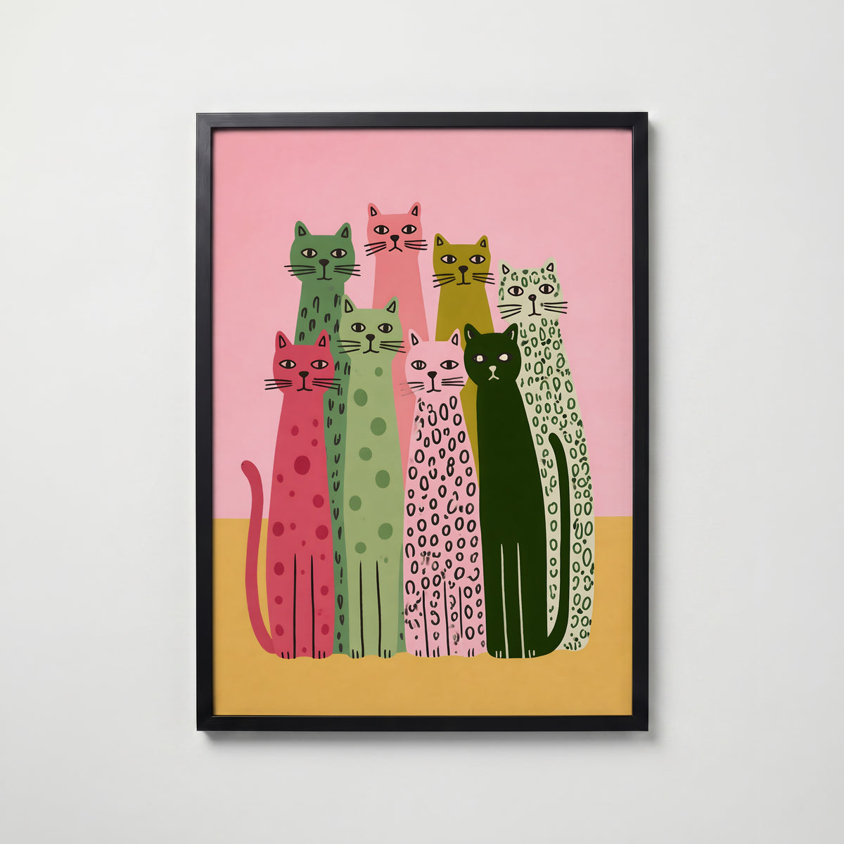 Colorful Cat Lineup – affisch med snyggt motiv, köp enkelt hos Bozetto i flera storlekar