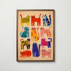 Colorful Cat Parade – affisch med snyggt motiv, köp enkelt hos Bozetto i flera storlekar