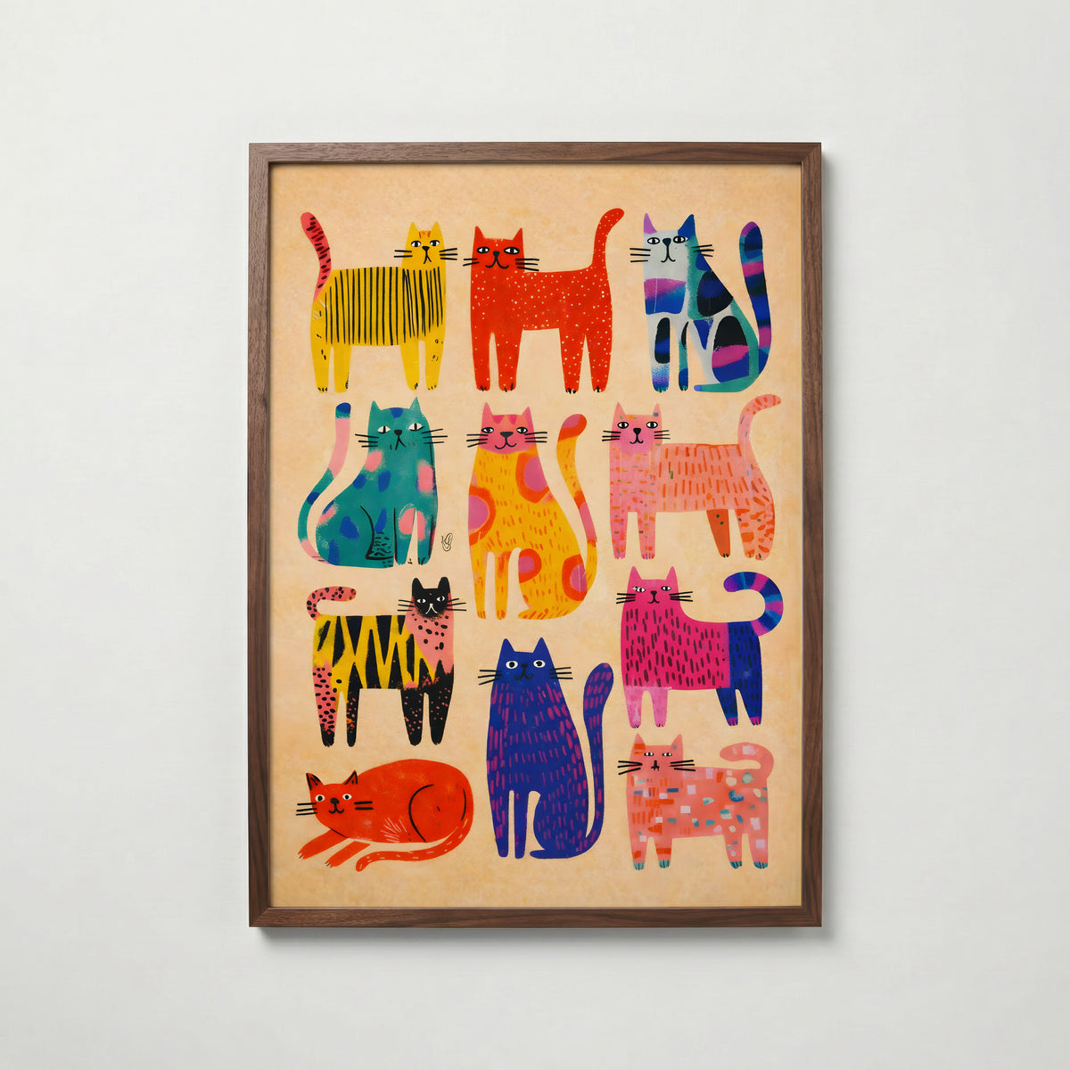 Colorful Cat Parade – affisch med snyggt motiv, köp enkelt hos Bozetto i flera storlekar