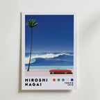 Mockup av Hiroshi Nagai Crimson Wave affisch på vägg – köp enkelt hos Bozetto i hög kvalitet
